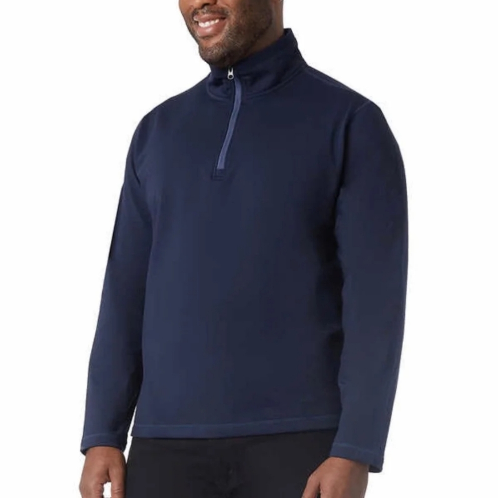 32 Heat‎ Stormy Night Blue Half Zip Long Sleeve Men Shirt Size L